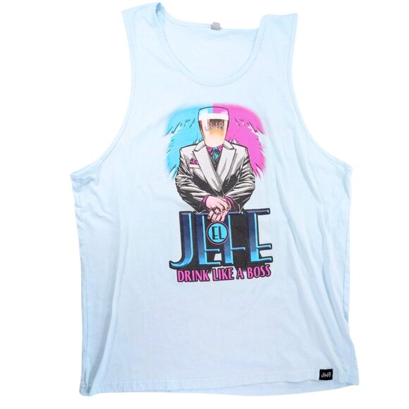 J.Wakefield 2XL El Jefe Hefeweisen Sleeveless Blue Graphic Tee Drink Like A Boss - Picture 1 of 8